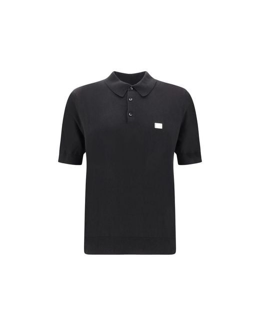 Dolce & Gabbana Black Logoed Polo Shirt for men