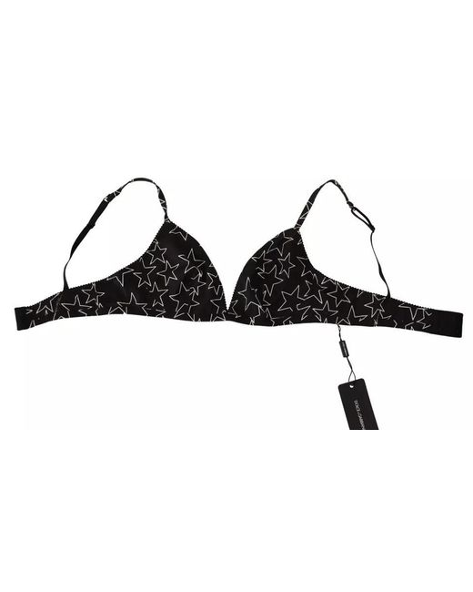 Dolce & Gabbana Black Millennials Star Non Wire Cotton Bra Underwear