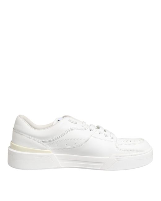 Dolce & Gabbana White Miami Leather Low Top Sneakers Shoes for men