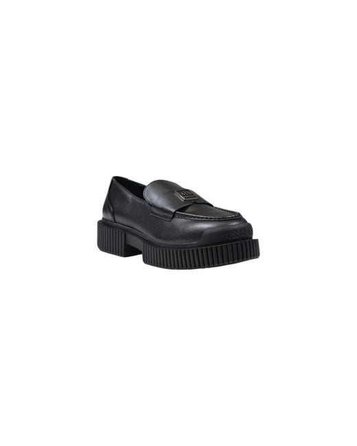 ARMANI EXCHANGE Black Leather Platform Pumps