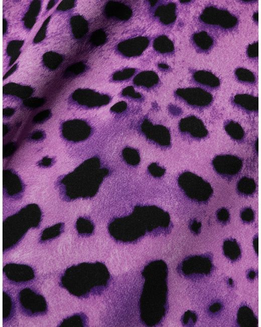 Dolce & Gabbana Purple Leopard Sheath Bodycon Mini Dress 05+Se