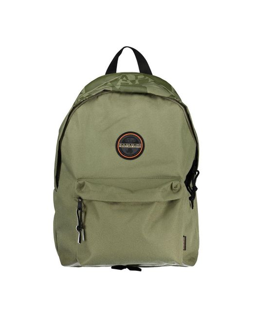 Napapijri Green Cotton Backpack With Contrast Details for men