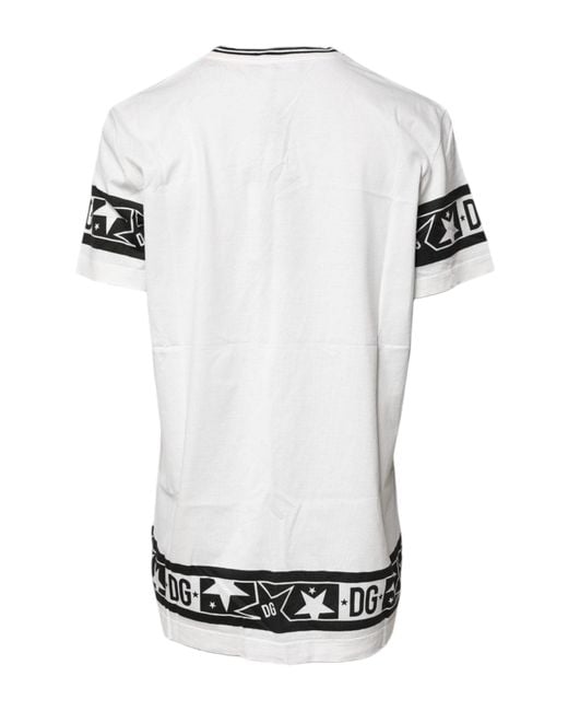 Dolce & Gabbana White #dgmillennials Cotton Crewneck T for men