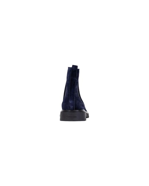Calvin Klein Blue Suede Leather Chelsea Boots for men