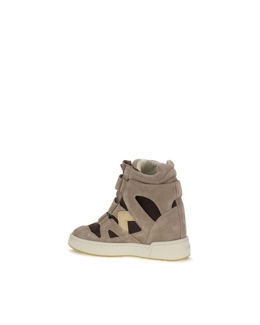 Isabel Marant Natural Beige Calf Leather Bos Taurus High Top Sneakers