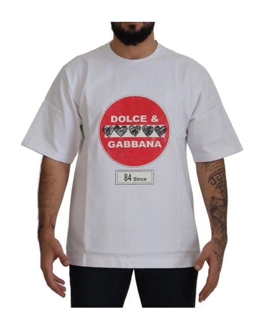 Dolce & Gabbana Gray Chic Cotton Heart Amor T-Shirt for men