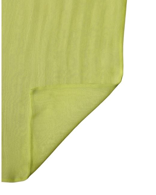 Dolce & Gabbana Green Silk Sash Foulard Stole 292Cm X 19Cm Scarf