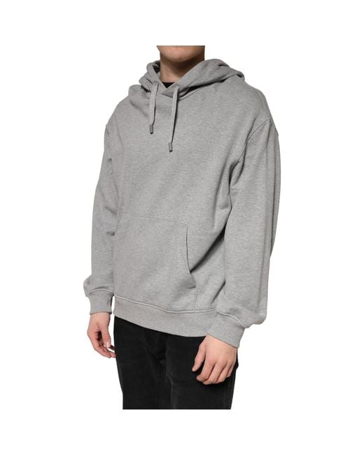 Dolce & Gabbana Gray Cotton Hooded Sweatshirt Sweater for men
