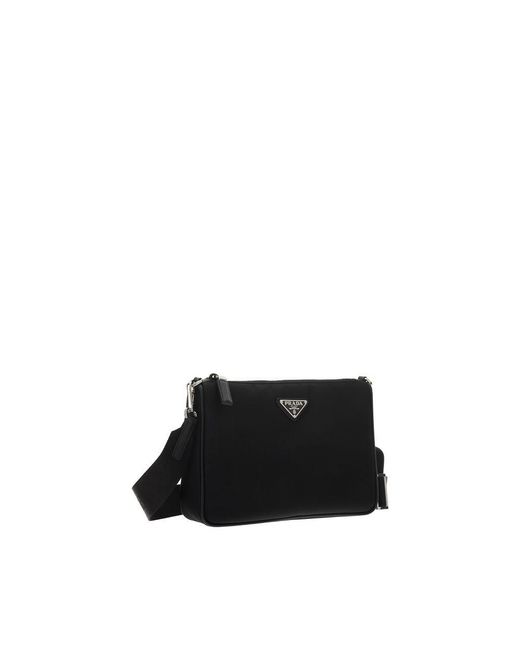 Prada Black Recycled Polyamide Shoulder Bag for men
