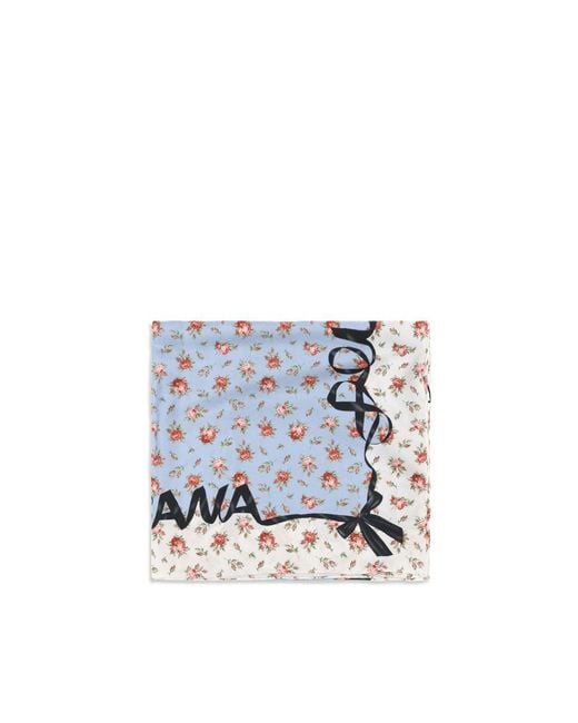 Dolce & Gabbana Blue Multicolor Silk Scarf