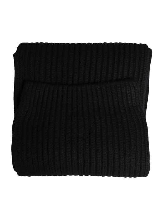 Dolce & Gabbana Black Cashmere Knitted Neck Warmer Scarf for men