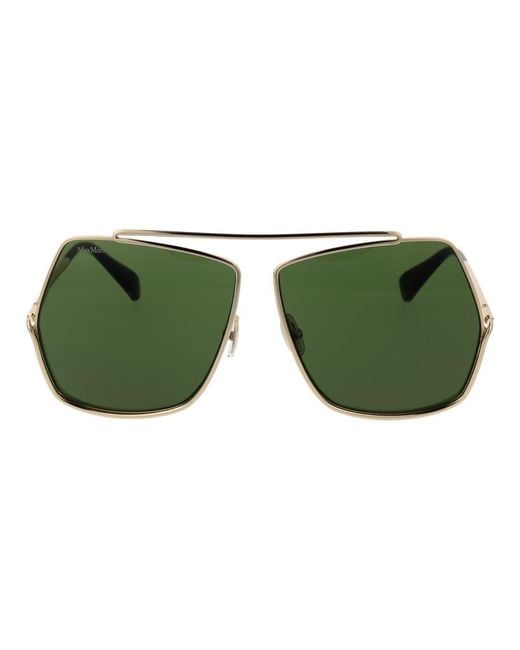Max Mara Green Gold Metal Sunglasses for men