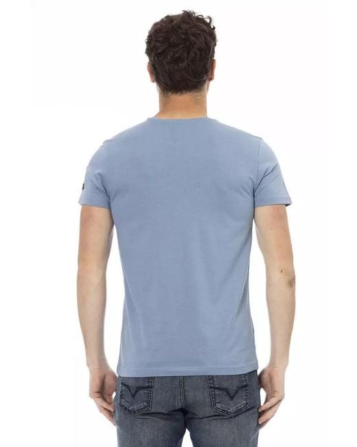 TRUSSARDI ACTION Light Blue Cotton Men T for men