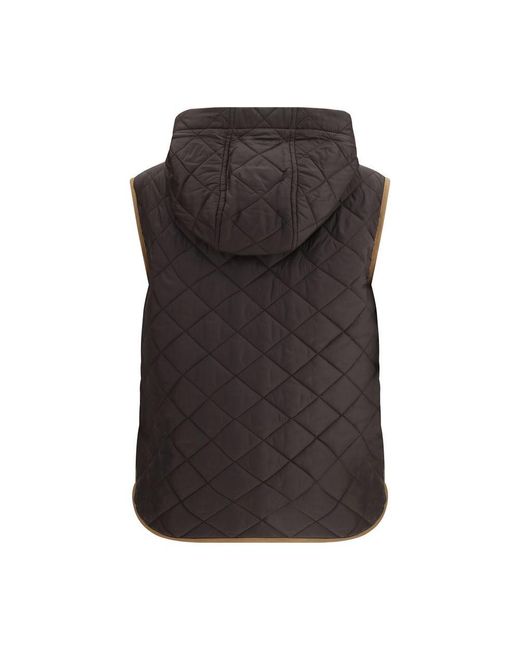 Brunello Cucinelli Black Brown Nylon Sleveless Jacket