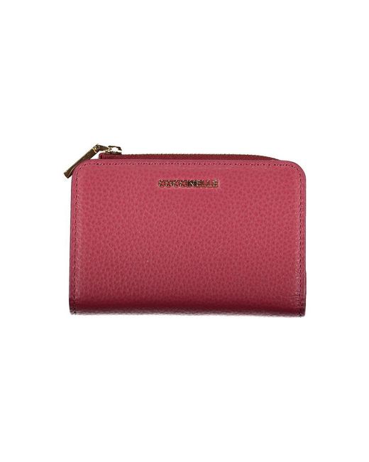 Coccinelle Red Elegant Leather Wallet With Secure Closures