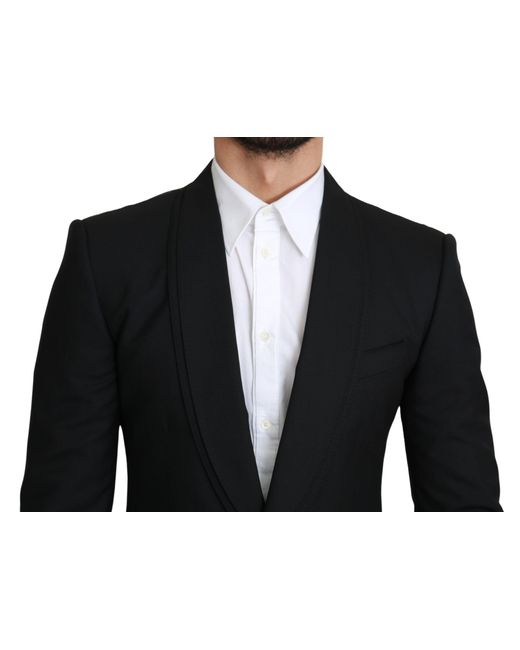 Dolce & Gabbana Dolce Gabbana Black Single Breasted Formal Wool Blazer for men