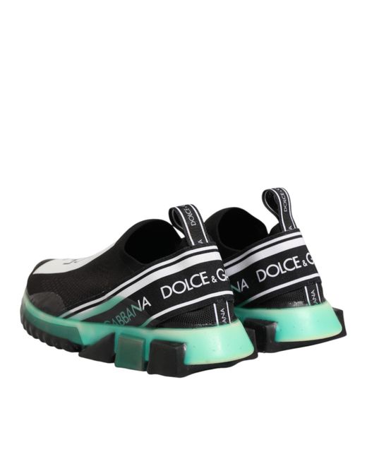 Dolce & Gabbana Green Black Slip On Sorrento Men Sneakers Shoes for men