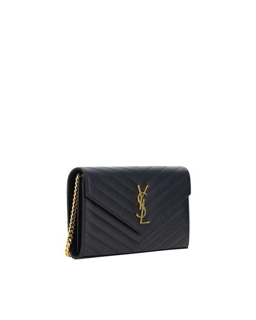 Saint Laurent Black Logoed Shoulder Bag