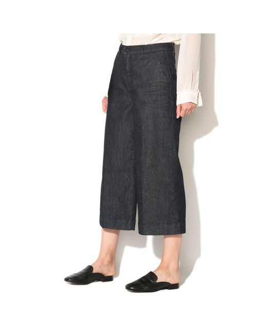 Gas Gray Blue Polyester Cropped Jeans