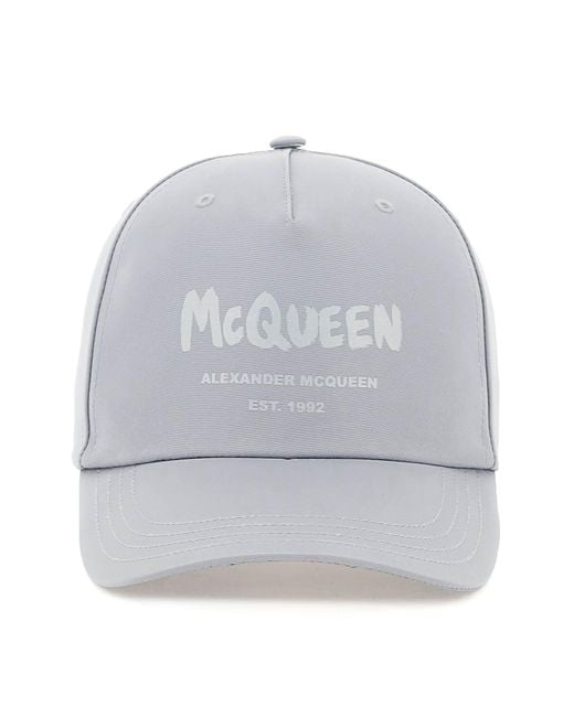 Alexander McQueen Gray Baseball Cap for men