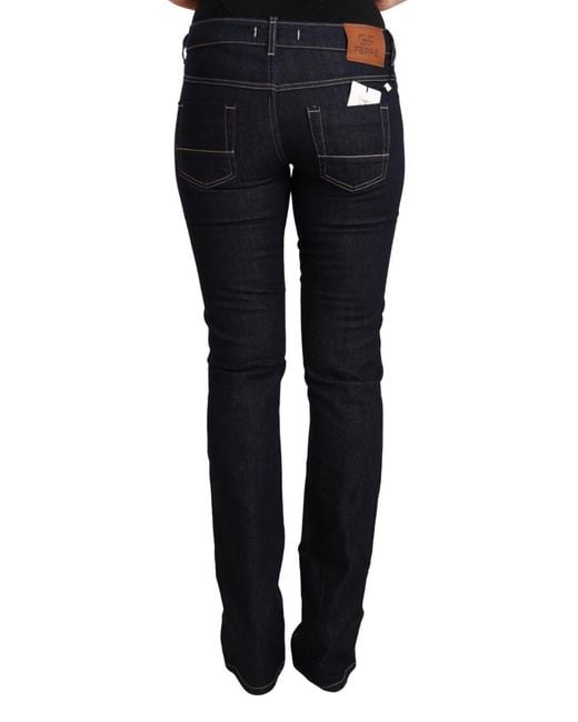 Gianfranco Ferré Blue Black Cotton Stretch Low Waist Skinny Denim Jeans