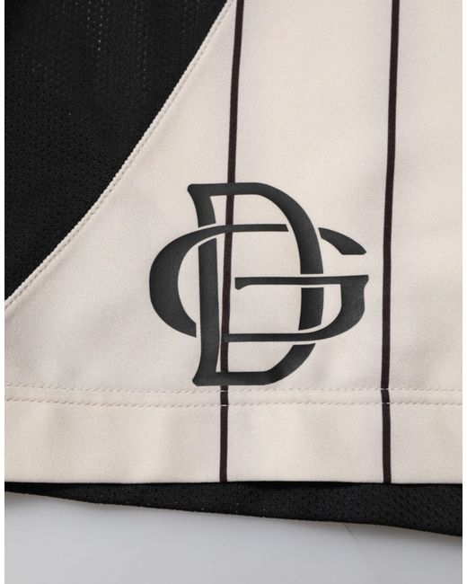 Dolce & Gabbana Natural Striped Numbered Shorts for men