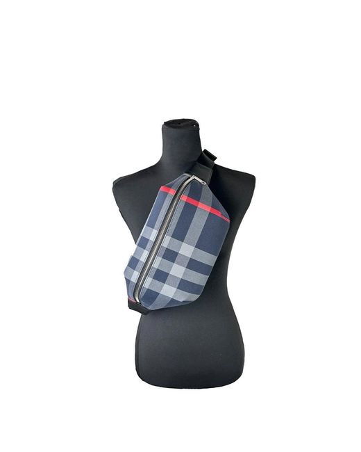 Burberry Blue Medium Check Sonny Fanny Belt Bag