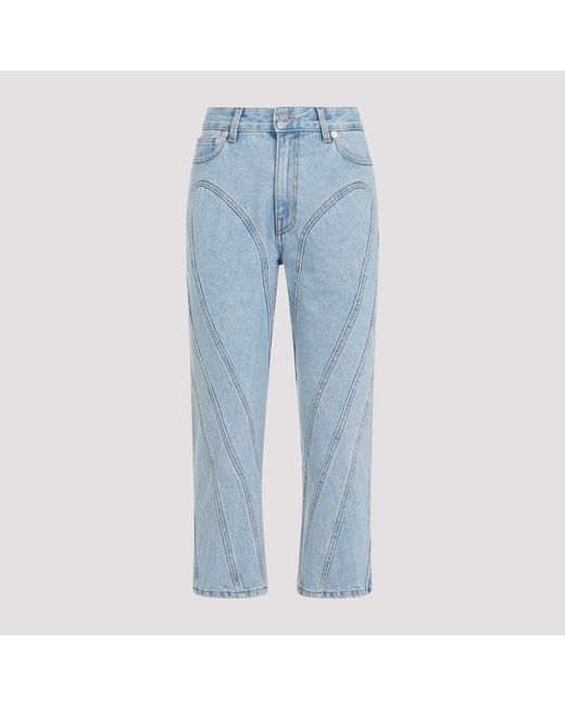 Mugler Light Blue Cotton Jeans