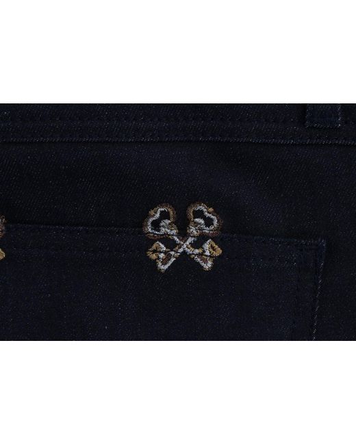 Dolce & Gabbana Black Key Embroidered Slim Fit Kate Jeans