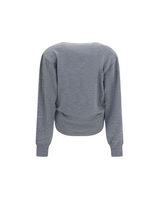 Magda Butrym Gray Wool Oves Aries Long Sleeve T-Shirt