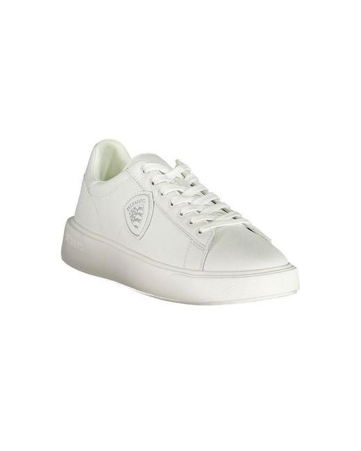 Blauer White Leather Sneaker for men