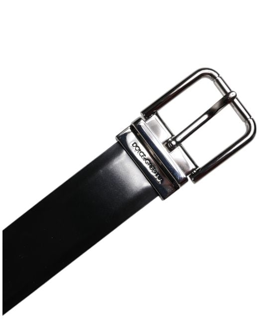 Dolce & Gabbana Black Buckled Leather Belt for men