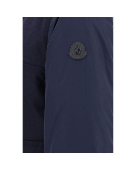 Moncler Blue Wool Oves Aries Shell Jacket for men