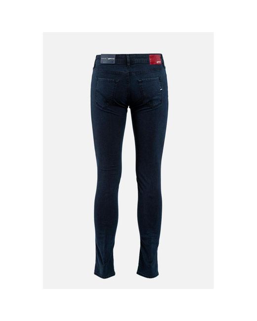 Gas Blue Cotton Skinny Jeans for men