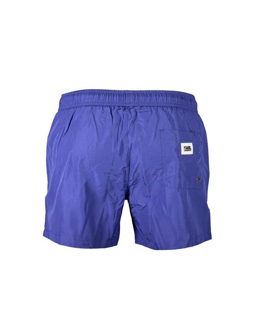 Karl Lagerfeld Blue Polyester Swim Trunks for men
