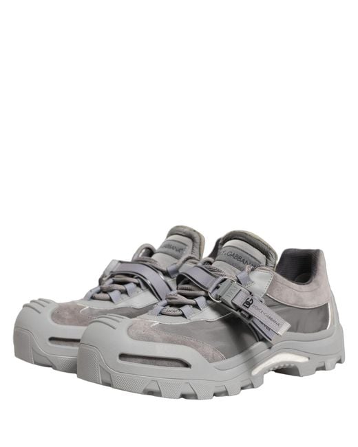 Dolce & Gabbana Gray Airmaster Panelled Low Top Men Sneakers Shoes for men