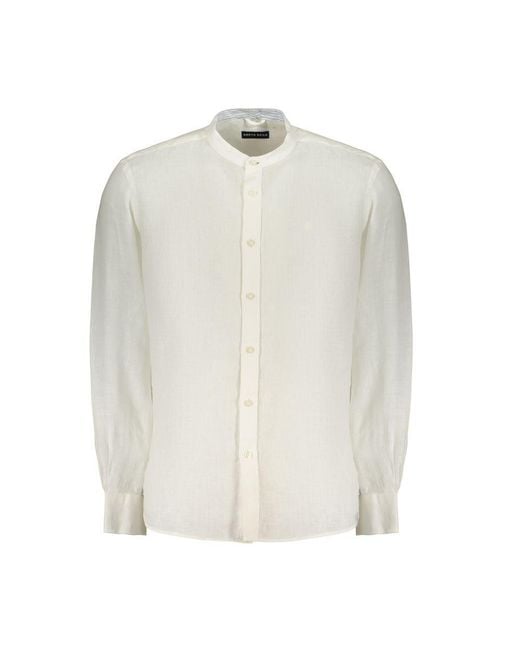 North Sails White Linen Men's Shirt for men