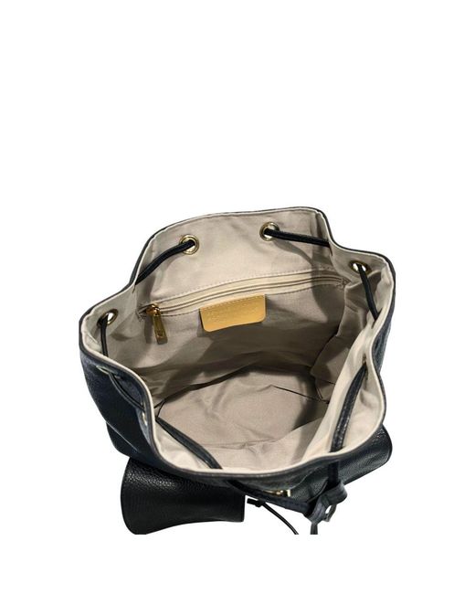 Baldinini Black Leather Backpack