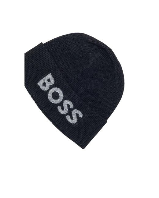 Boss Blue Black Recycled Polyamide Cap (baseball Hat) for men