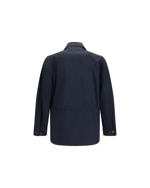 Burberry Blue Polyamide Coat for men