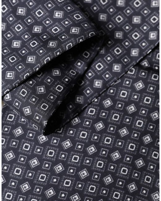 Dolce & Gabbana Gray Silk Geometric Fringe Wrap Foulard 136Cm X 15Cm Scarf for men
