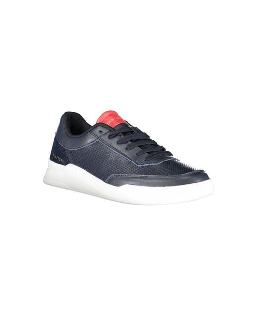 Tommy Hilfiger Blue Leather Men Sneaker for men