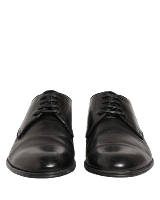Dolce & Gabbana Dress Black Leather Lace Up Derby Shoes for men