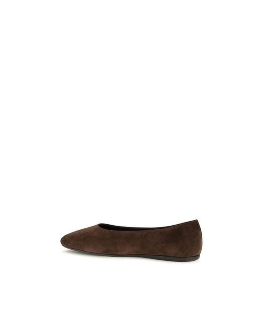 Prada Brown Calf Leather Bos Taurus Ballet Flats