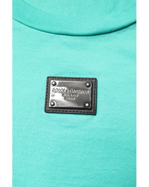 Dolce & Gabbana Blue Sleeveless Cotton Tank Top for men