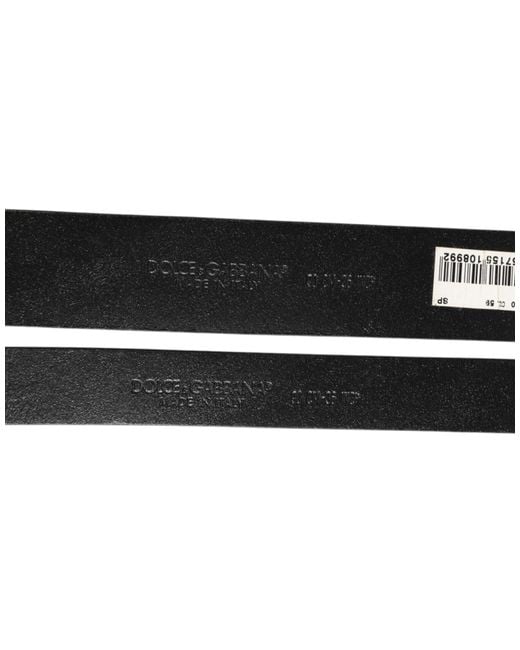 Dolce & Gabbana Black Leather Belt Buckle for men