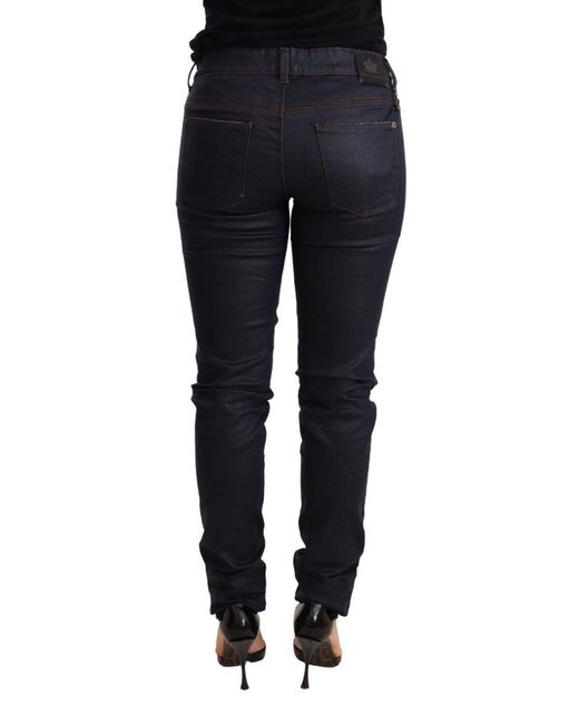 Ermanno Scervino Blue Chic Dark Low Waist Skinny Jeans