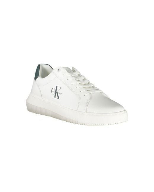 Calvin Klein White Lowtop Leather Sneakers for men