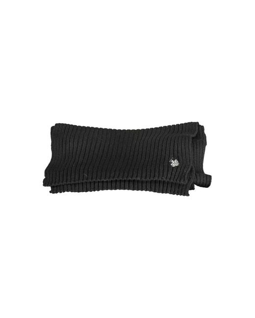 U.S. POLO ASSN. Black Wool Scarf for men