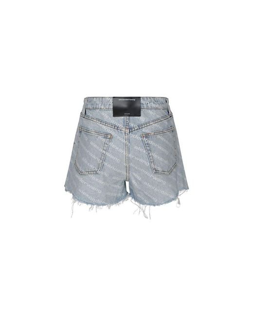 Alexander Wang Blue Cotton Bermuda Shorts